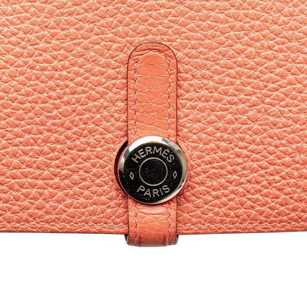 エルメス ドゴンデュオ 長財布 ローズキャンディ サーモンピンク トゴ レディース HERMES 【中古】