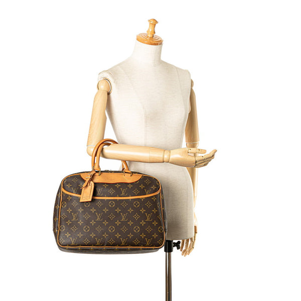 ルイ ヴィトン モノグラム ドーヴィル ハンドバッグ M47270 ブラウン PVC レザー レディース LOUIS VUITTON 【中古】