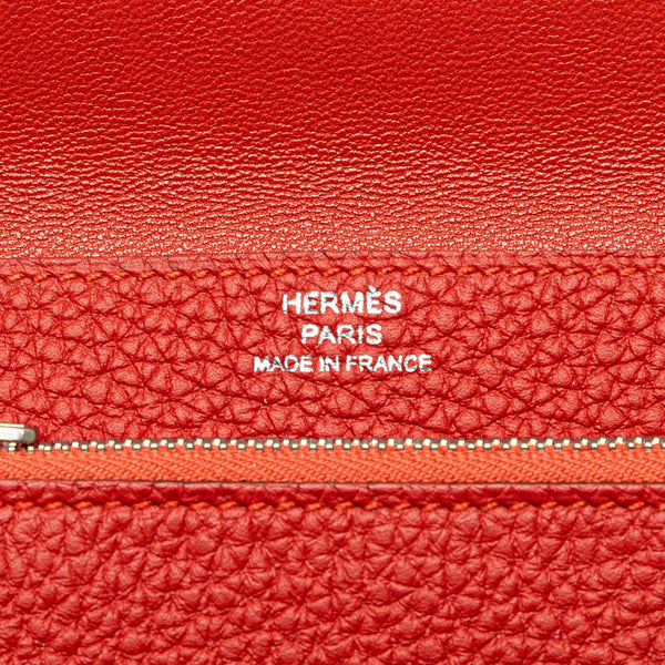 エルメス ドゴン 二つ折り財布 カードケース ルージュガランス レッド トゴ レディース HERMES 【中古】