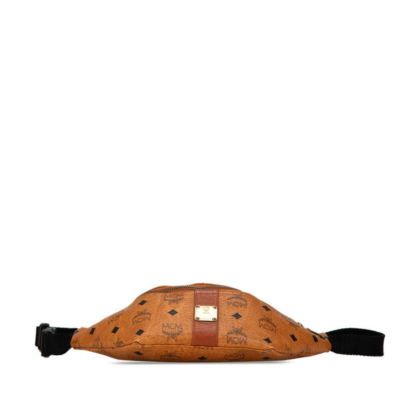 エム シー エム ヴィセトス ロゴグラム ボディバッグ ウエストバッグ ブラウン PVC レザー レディース MCM 【中古】