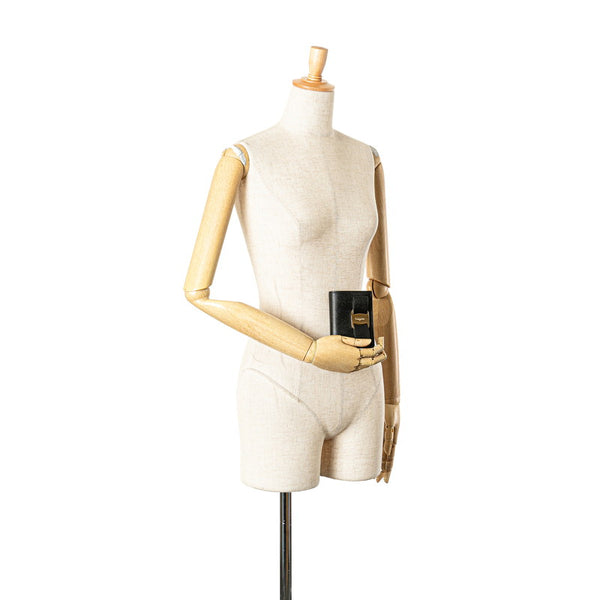 サルヴァトーレフェラガモ ヴァラ リボン 二つ折り財布 22D515 ブラック レザー レディース Salvatore Ferragamo 【中古】