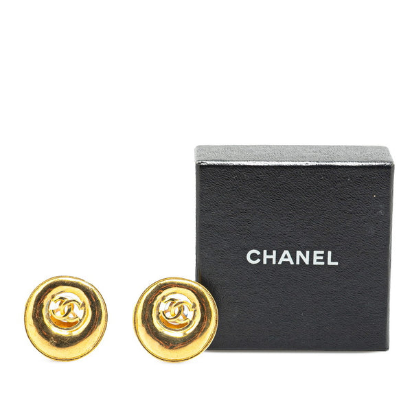 シャネル ヴィンテージ ココマーク ラウンド イヤリング ゴールド メッキ レディース CHANEL 【中古】