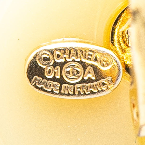 シャネル ココマーク ピアス ゴールド アイボリー メッキ レディース CHANEL 【中古】