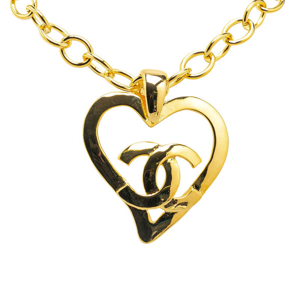 シャネル ヴィンテージ ラージ ココハート ネックレス ゴールド メッキ レディース CHANEL 【中古】