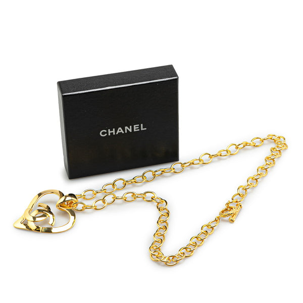 シャネル ヴィンテージ ラージ ココハート ネックレス ゴールド メッキ レディース CHANEL 【中古】