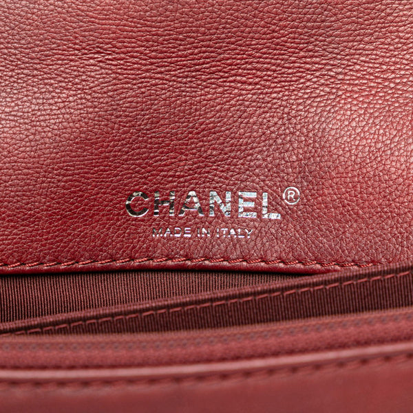 シャネル ボーイシャネル ココマーク チェーン ショルダーバッグ ワインレッド ボルドー ラムスキン レディース CHANEL 【中古】