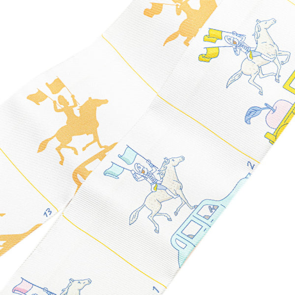 エルメス ツイリー Parade パレード スカーフ グリペルル マルチカラー シルク レディース HERMES 【中古】