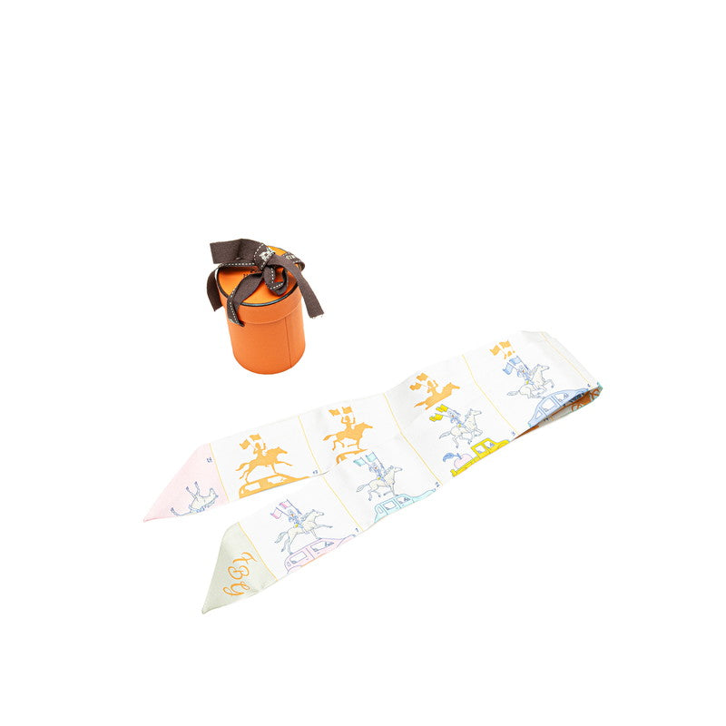 エルメス ツイリー Parade パレード スカーフ グリペルル マルチカラー シルク レディース HERMES 【中古】