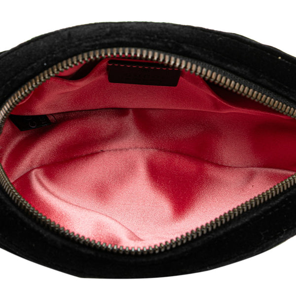 グッチ GGマーモント ウエストバッグ ベルトバッグ 85/34 476434 ブラック ベロア レディース GUCCI 【中古】