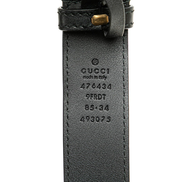 グッチ GGマーモント ウエストバッグ ベルトバッグ 85/34 476434 ブラック ベロア レディース GUCCI 【中古】
