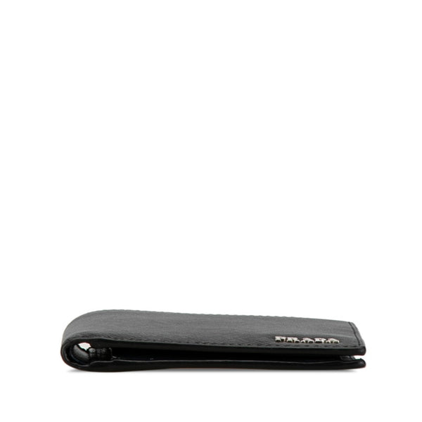 プラダ サフィアーノ 二つ折り財布 ブラック ネイビー レザー メンズ PRADA 【中古】