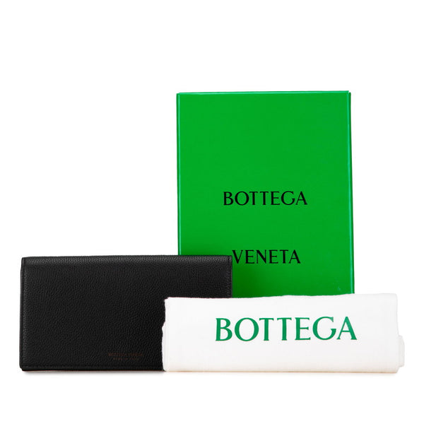 ボッテガヴェネタ ロゴ 長財布 ブラック レザー レディース BOTTEGAVENETA 【中古】