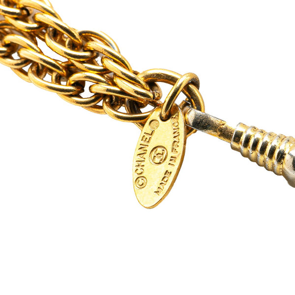 シャネル ココマーク ルーペ ネックレス ダブルチェーン ゴールド メッキ レディース CHANEL 【中古】