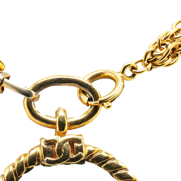 シャネル ココマーク ルーペ ネックレス ダブルチェーン ゴールド メッキ レディース CHANEL 【中古】