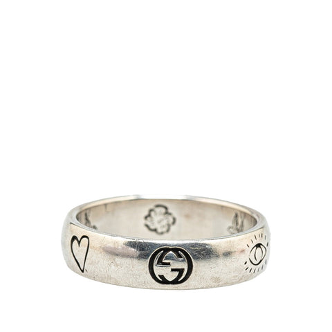 グッチ ラインド フォー ラブリング リング 指輪 #15 SV925 シルバー レディース GUCCI 【中古】