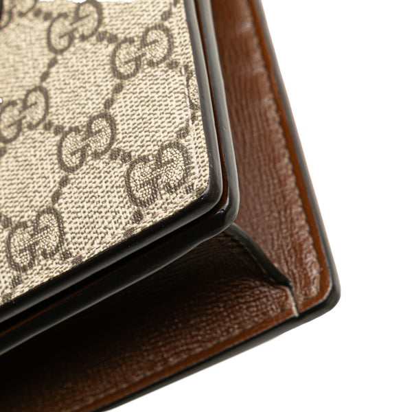 グッチ GGスプリーム ハート モチーフ チェーン ショルダーバッグ 648948 ブラウン レッド PVC レザー レディース GUCCI 【中古】