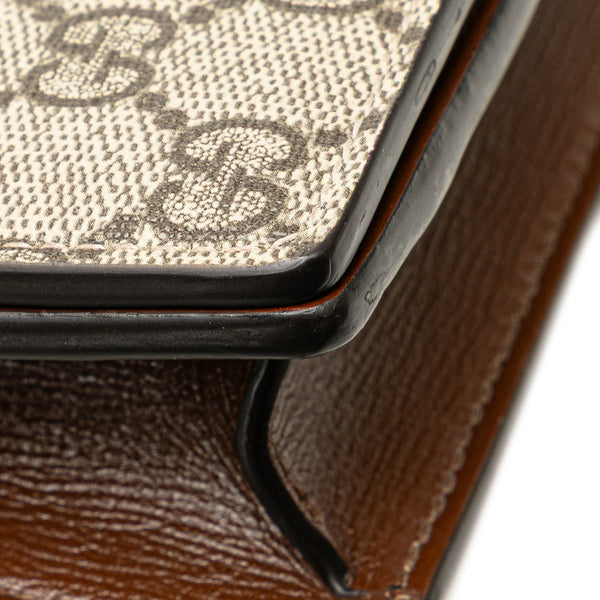 グッチ GGスプリーム ハート モチーフ チェーン ショルダーバッグ 648948 ブラウン レッド PVC レザー レディース GUCCI 【中古】