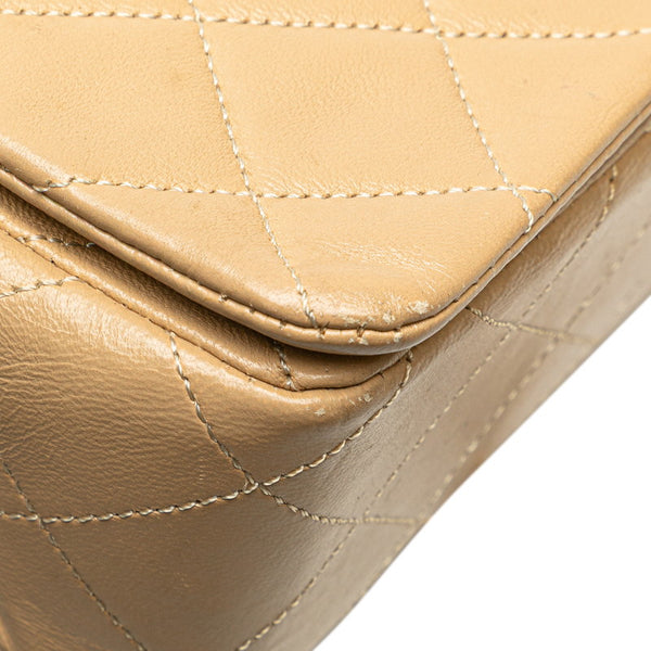 シャネル ココマーク マトラッセ フルフラップ チェーン ショルダーバッグ  ベージュ ラムスキン レディース CHANEL 【中古】