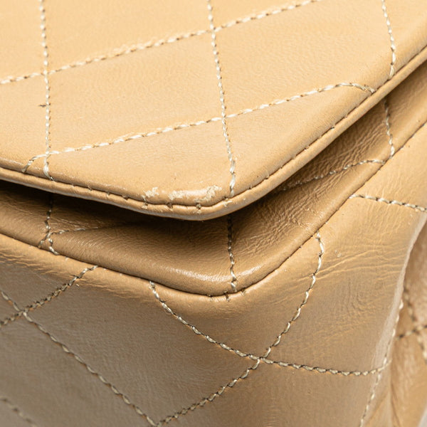 シャネル ココマーク マトラッセ フルフラップ チェーン ショルダーバッグ  ベージュ ラムスキン レディース CHANEL 【中古】