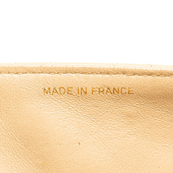 シャネル ココマーク マトラッセ フルフラップ チェーン ショルダーバッグ  ベージュ ラムスキン レディース CHANEL 【中古】