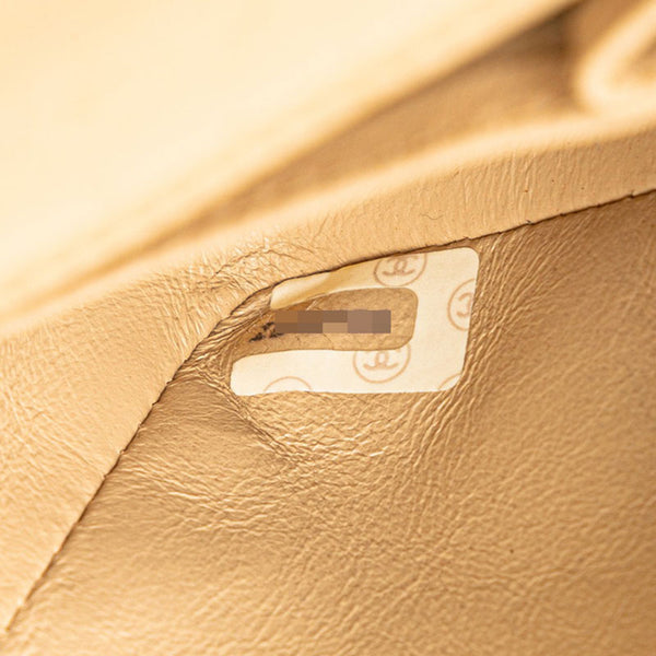 シャネル ココマーク マトラッセ フルフラップ チェーン ショルダーバッグ  ベージュ ラムスキン レディース CHANEL 【中古】