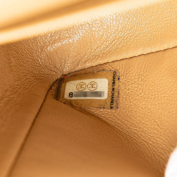 シャネル マトラッセ25 ダブルフラップ ココマーク チェーン ショルダーバッグ ベージュ キャビアスキン レディース CHANEL 【中古】