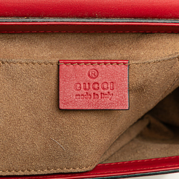 グッチ GGスプリーム チェーン ショルダーバッグ  409487 レッド ベージュ PVC レザー レディース GUCCI 【中古】