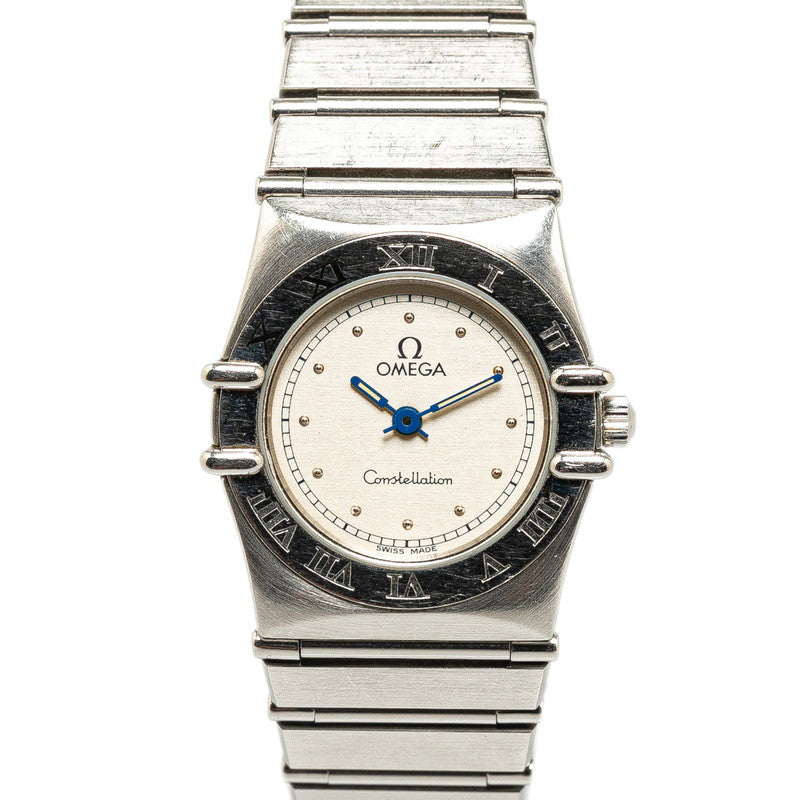 オメガ コンステレーション ミニ 腕時計 クオーツ アイボリー文字盤 ステンレススチール レディース OMEGA 【中古】