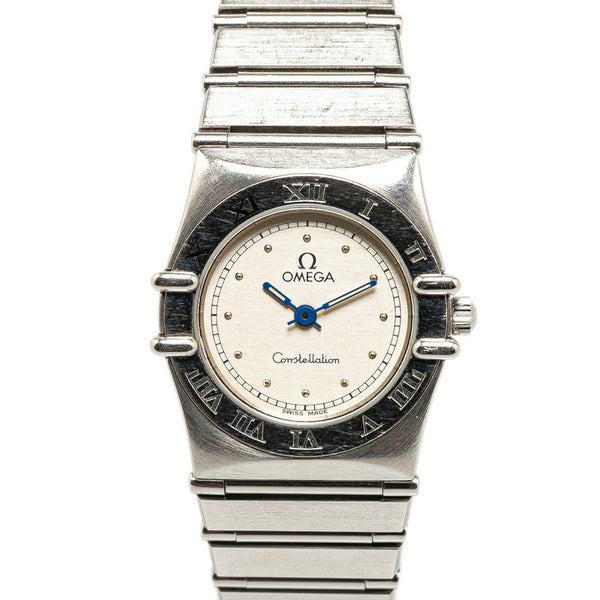 オメガ コンステレーション ミニ 腕時計 クオーツ アイボリー文字盤 ステンレススチール レディース OMEGA 【中古】