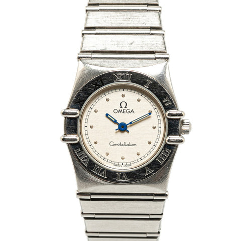 オメガ コンステレーション ミニ 腕時計 クオーツ アイボリー文字盤 ステンレススチール レディース OMEGA 【中古】