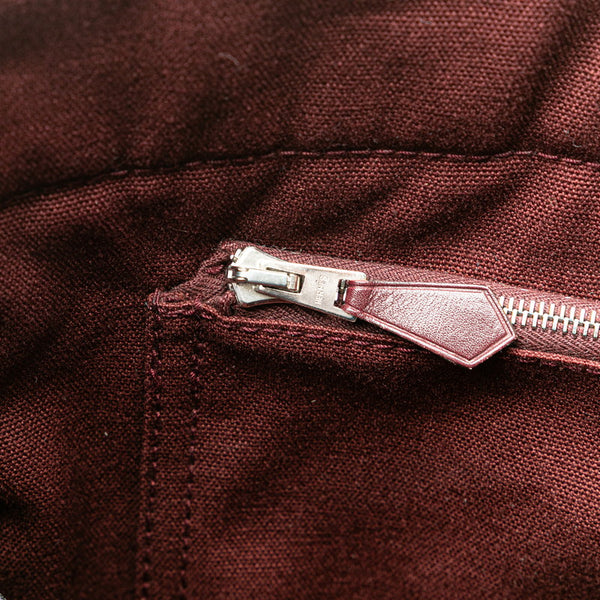 エルメス フールトゥ トートMM トートバッグ ワインレッド キャンバス レザー レディース HERMES 【中古】