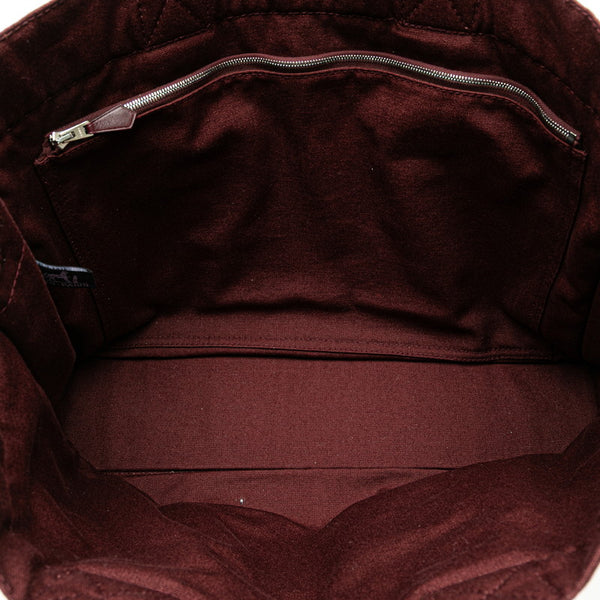 エルメス フールトゥ トートMM トートバッグ ワインレッド キャンバス レザー レディース HERMES 【中古】