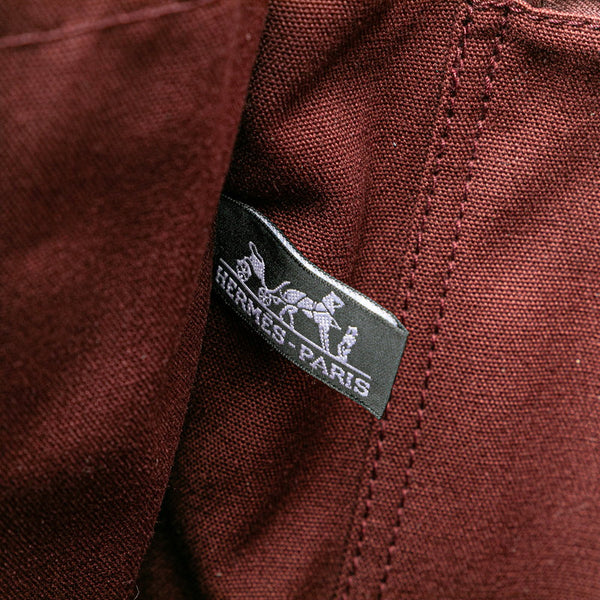 エルメス フールトゥ トートMM トートバッグ ワインレッド キャンバス レザー レディース HERMES 【中古】