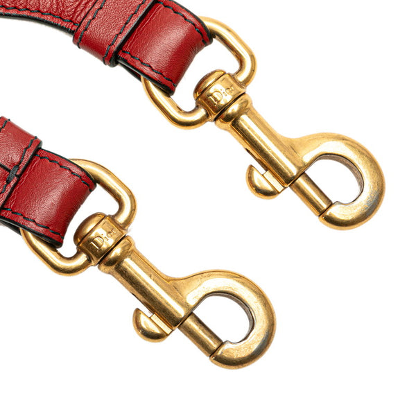 ディオール カナージュ レディディオール スタッズ ハンドバッグ ショルダーバッグ 2WAY レッド レザー レディース Dior 【中古】