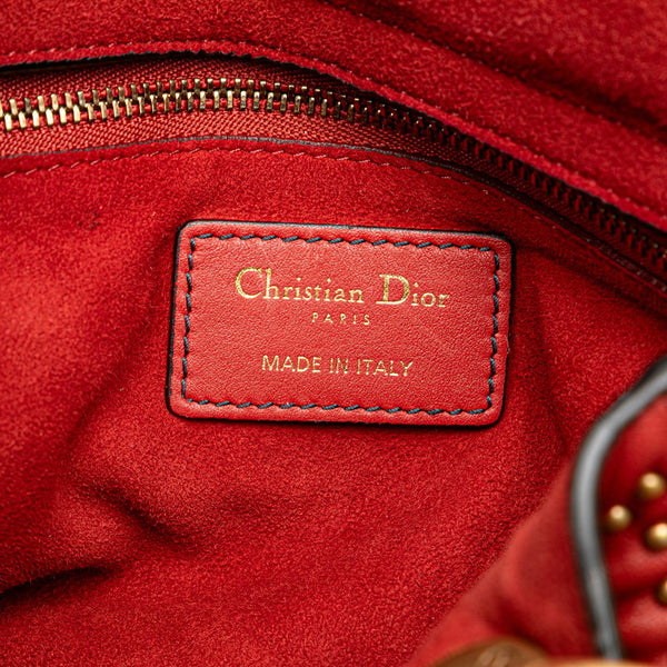 ディオール カナージュ レディディオール スタッズ ハンドバッグ ショルダーバッグ 2WAY レッド レザー レディース Dior 【中古】