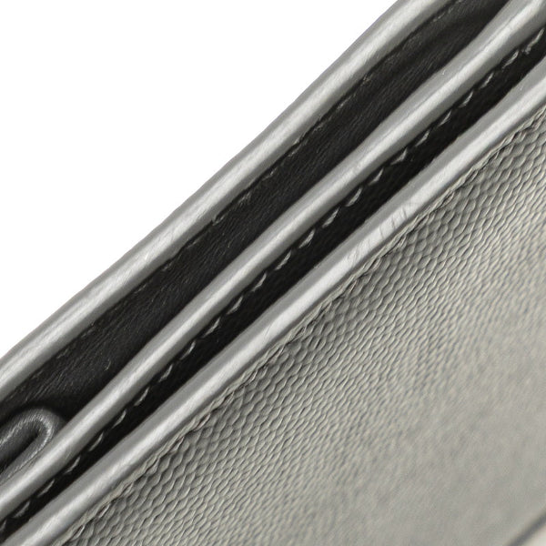 サンローラン カードケース 469338 グレー レザー レディース SAINT LAURENT 【中古】