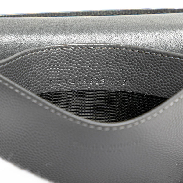 サンローラン カードケース 469338 グレー レザー レディース SAINT LAURENT 【中古】