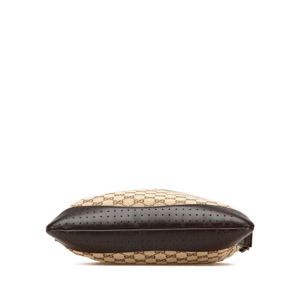 グッチ GGキャンバス 斜め掛け ショルダーバッグ 145857 ベージュ ブラウン キャンバス レザー レディース GUCCI 【中古】