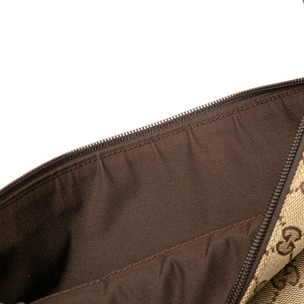 グッチ GGキャンバス 斜め掛け ショルダーバッグ 145857 ベージュ ブラウン キャンバス レザー レディース GUCCI 【中古】