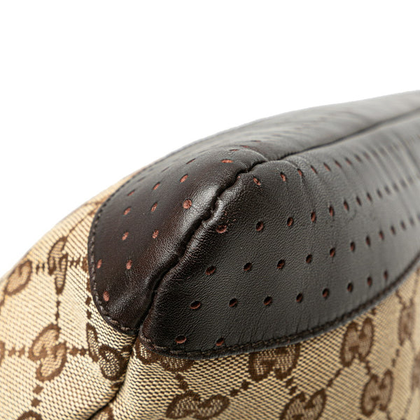 グッチ GGキャンバス 斜め掛け ショルダーバッグ 145857 ベージュ ブラウン キャンバス レザー レディース GUCCI 【中古】