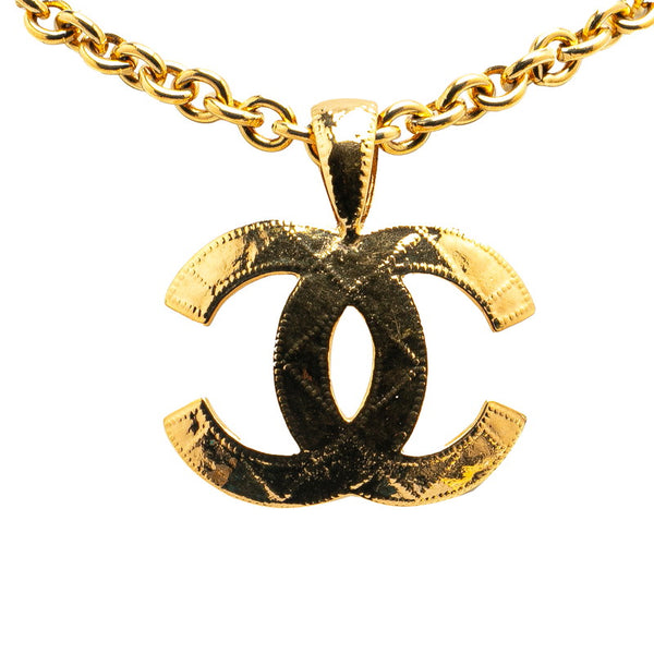 シャネル ヴィンテージ ココマーク マトラッセ ネックレス ゴールド メッキ レディース CHANEL 【中古】