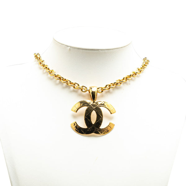 シャネル ヴィンテージ ココマーク マトラッセ ネックレス ゴールド メッキ レディース CHANEL 【中古】