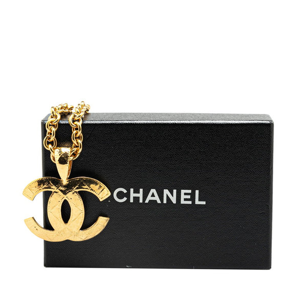 シャネル ヴィンテージ ココマーク マトラッセ ネックレス ゴールド メッキ レディース CHANEL 【中古】