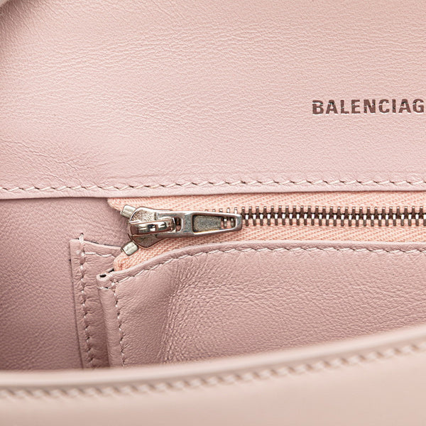 バレンシアガ アワーグラス スモール ハンドバッグ ショルダーバッグ 2WAY 593546 ピンク レザー レディース BALENCIAGA 【中古】