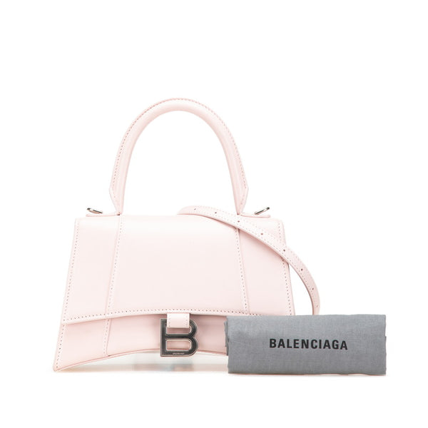 バレンシアガ アワーグラス スモール ハンドバッグ ショルダーバッグ 2WAY 593546 ピンク レザー レディース BALENCIAGA 【中古】