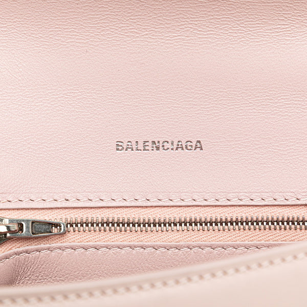 バレンシアガ アワーグラス スモール ハンドバッグ ショルダーバッグ 2WAY 593546 ピンク レザー レディース BALENCIAGA 【中古】