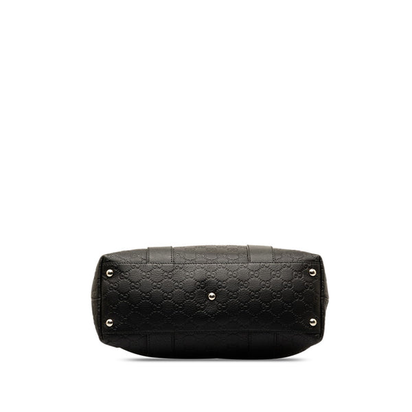 グッチ グッチシマ バンブー トートバッグ ハンドバッグ 355773 ブラック レザー レディース GUCCI 【中古】