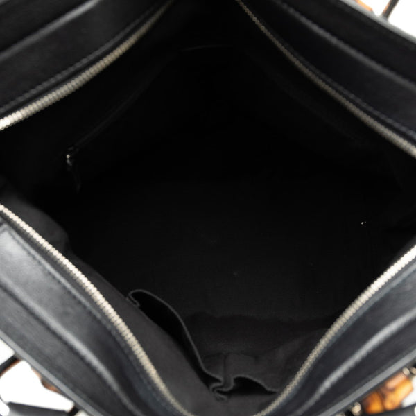 グッチ グッチシマ バンブー トートバッグ ハンドバッグ 355773 ブラック レザー レディース GUCCI 【中古】