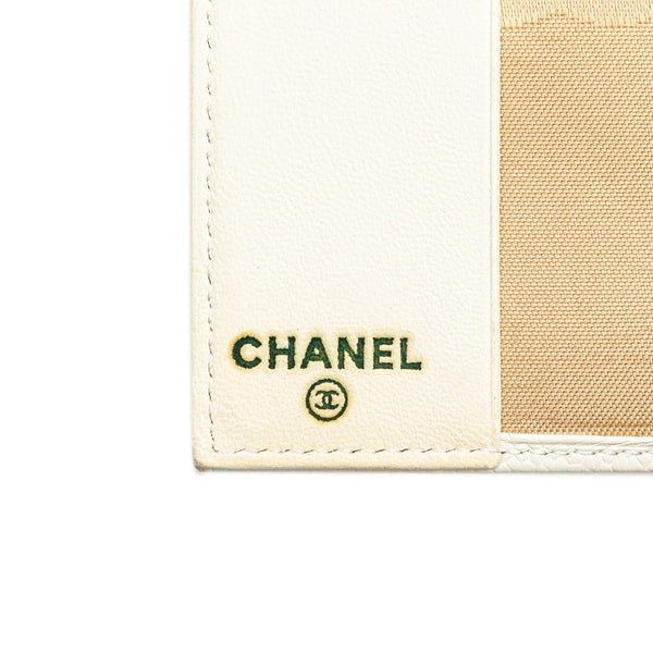 シャネル ココマーク 手帳カバー ホワイト キャビアスキン レディース CHANEL 【中古】