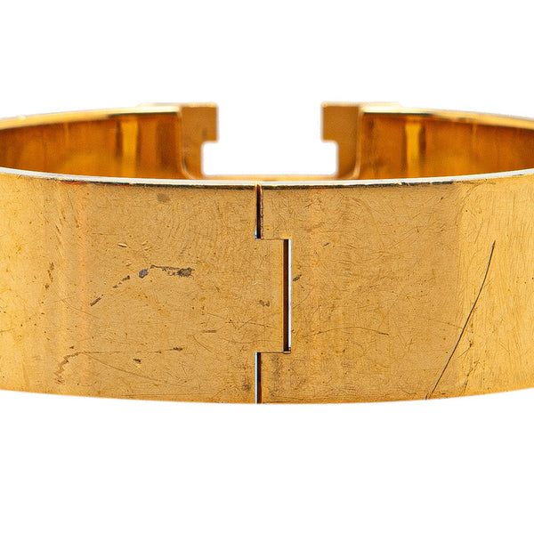 エルメス クリッククラックH PM ブレスレット ゴールド オレンジ メッキ レディース HERMES 【中古】